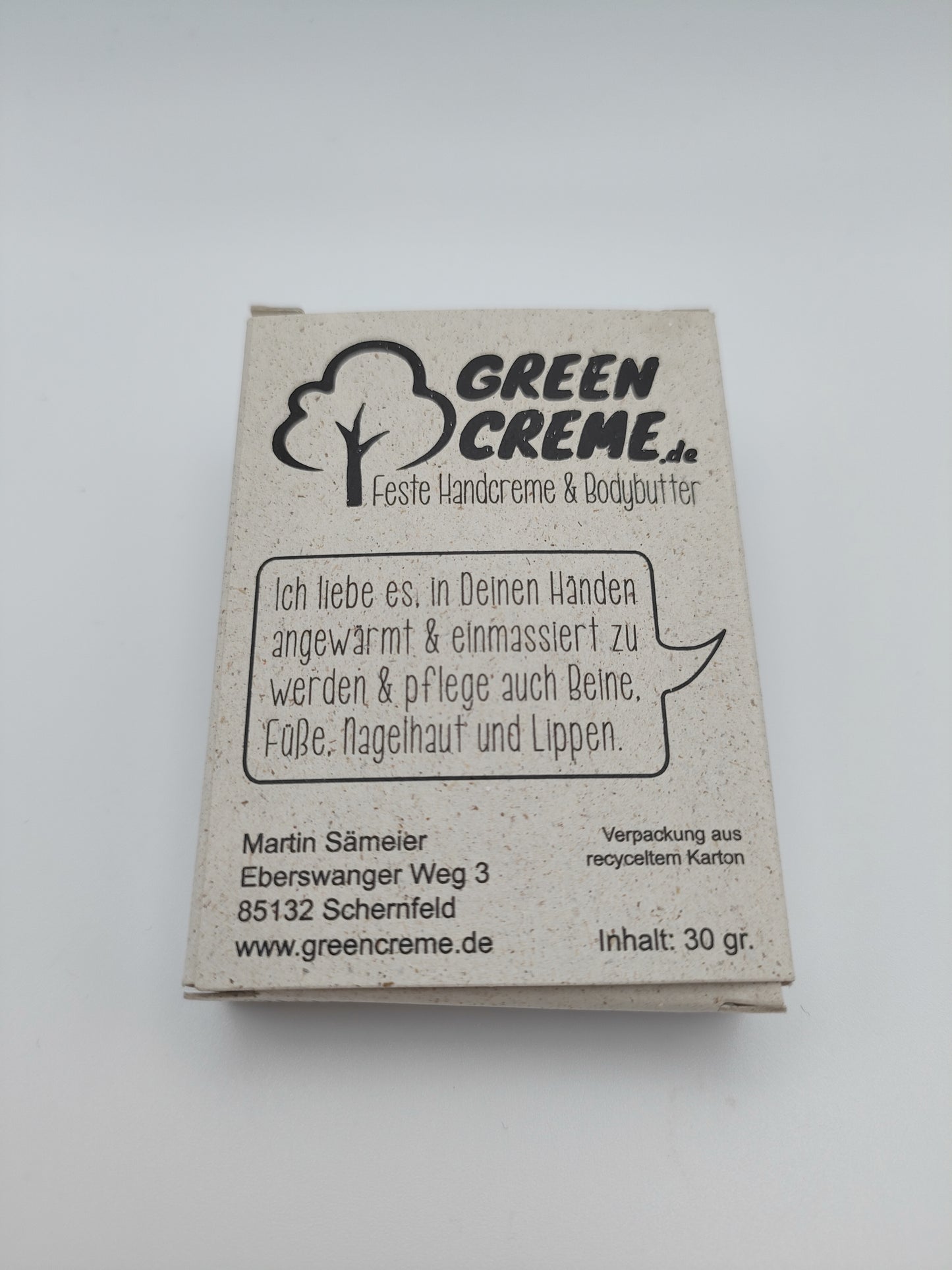 GREEN CREME - Feste Handcreme und Bodybutter 30 g