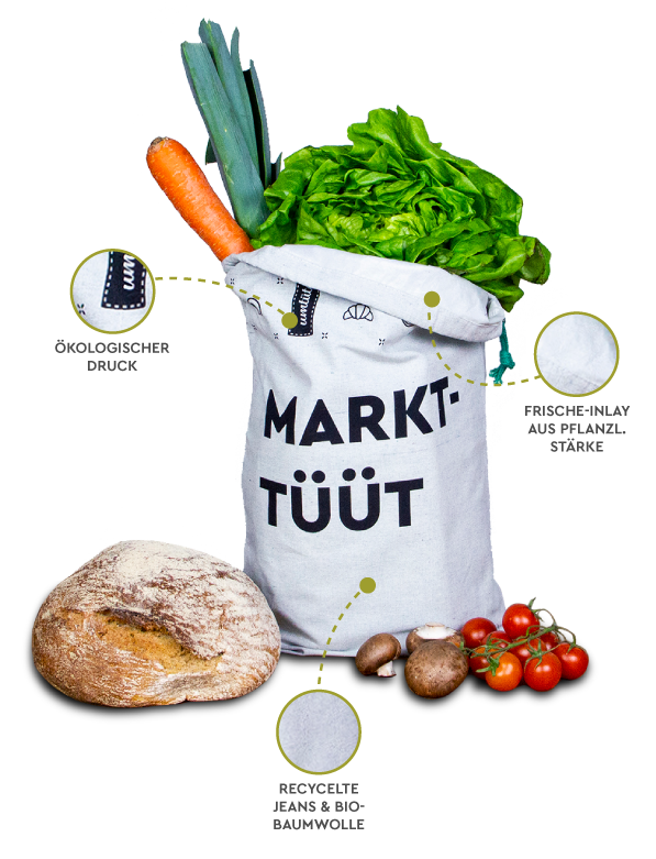UMTUETEN Markt-Tüüt - der Gemüse-, Obst- und Brotbeutel